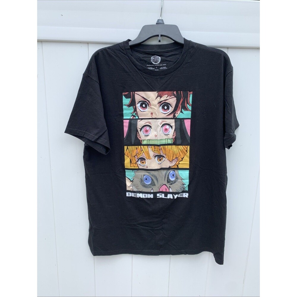 Anime Demon Slayer Mens Large T-Shirt Short Sleeve Characters